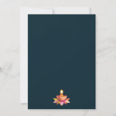 Invitation Lampes Diwali turquoise bleu, script d'illustratio (Dos)