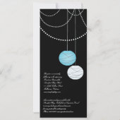 Invitation lampions bleus du long Aqua 4x9 épousant (Dos)