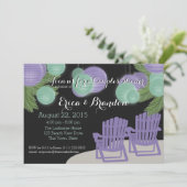 Invitation Lampions de plage pour la douche de couple (Debout devant)