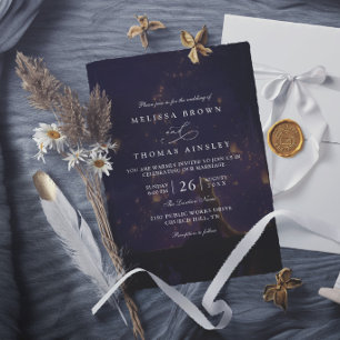 Invitation Lampions Élégants Enchevêtrés Mariage Moderne Chic