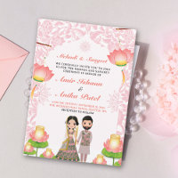 Lampions élégants roses lotus Mehndi Sangeet Indie