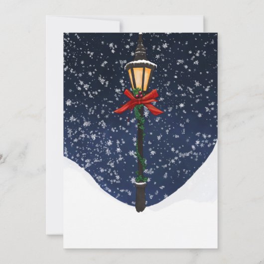 Invitation Lamppost de neige blanche de marine Garland Bow No (Dos)
