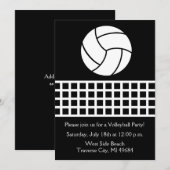 Invitation L'amusement d'anniversaire de partie de volleyball (Devant / Derrière)