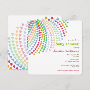 Invitation L'amusement de coeurs d'arc-en-ciel arrose