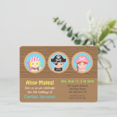 Invitation L'amusement pirate la fête d'anniversaire de thème (Debout devant)