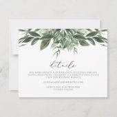Invitation LANA Bohemian Watercolor Green Details Card (Devant)