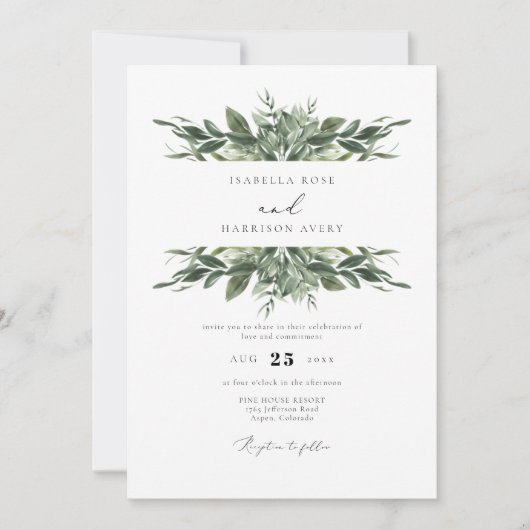 Invitation LANA Bohemian Watercolor Mariage (Devant)