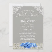 Invitation Lancement de bébé en bleu hydrangea antique et bab (Devant)