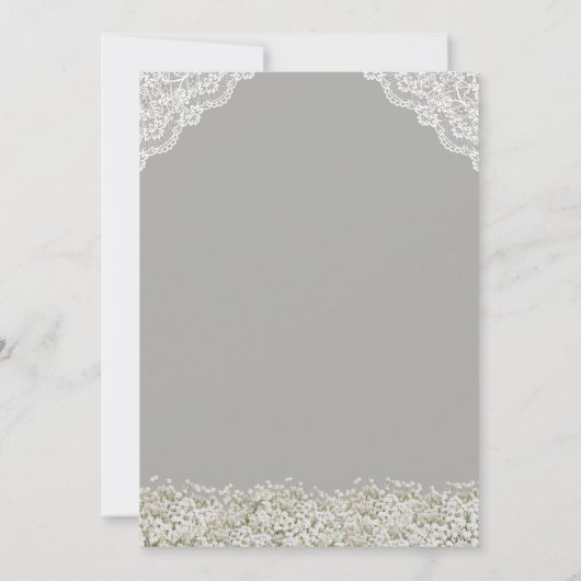 Invitation Lancement de bébé en bleu hydrangea antique et bab (Dos)