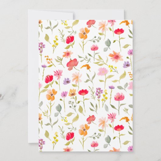 Invitation Lancement de Fiançailles Fleur des Champs à l'Aqua (Dos)