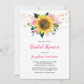 Invitation Lancement de Fiançailles Tournesol Rose Rose Lumiè (Devant)