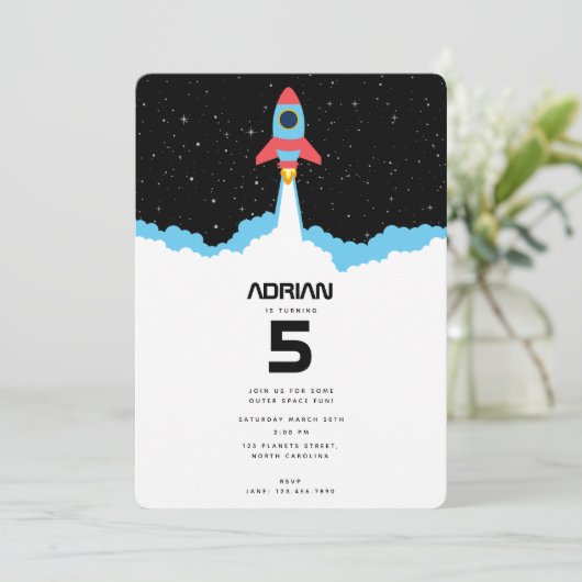 Invitation Lancement de fusées dans l'espace extra-atmosphéri (Debout devant)