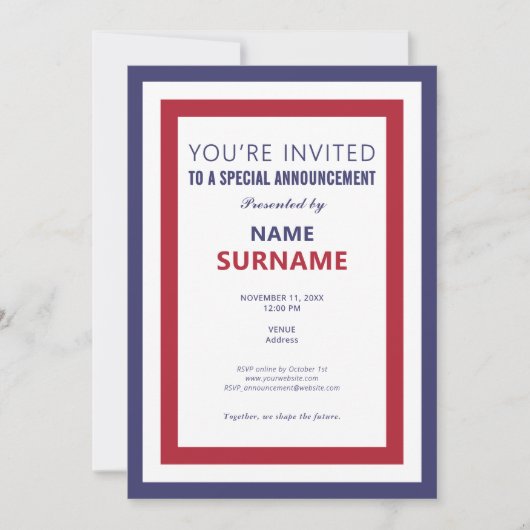 Invitation Lancement de la campagne de Teaser du candidat pol (Devant)