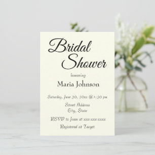 Invitation Lancement de Mariée de Style Simple de Couleur d'I