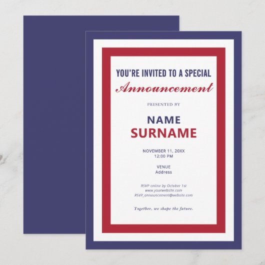 Invitation Lancement du lancement de la campagne de script du (Devant / Derrière)