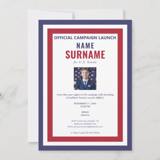 Invitation Lancement du lancement du rallye des candidats pol (Devant)