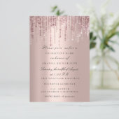 Invitation Lancement Paillettes Gouttes Rose Marsala Baby Sho (Debout devant)