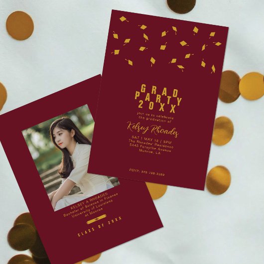 Invitation Lancer de Casquette de Remise de Diplôme Fête des 