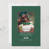 Invitation Lancer de casquette de remise des diplômes Vert & (Dos)