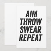 Invitation Lancer viser Jurer Répéter Drôle Cadeau Sport de C (Devant / Derrière)