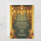 Invitation Lances d'éléphants indiens en or vert Hindi Hindu (Devant)