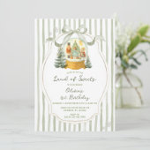 Invitation Land of Sweets Nutcracker Green Winter Birthday (Debout devant)