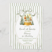 Invitation Land of Sweets Nutcracker Green Winter Birthday (Devant / Derrière)