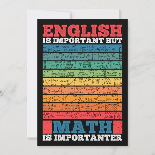 Invitation L'Anglais Est Important Mais Les Maths Sont Import (Devant)