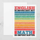Invitation L'anglais est important mais les maths sont plus i (Devant / Derrière)