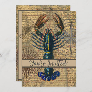 Invitation langouste de homard Coquillages fruits de mer Océa