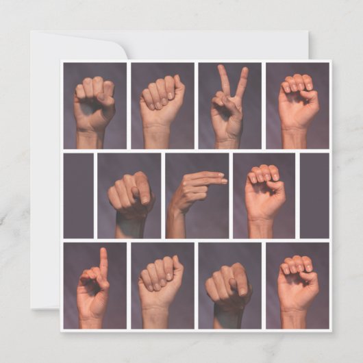 Invitation Langue des Signes Sauvegarder la Date (Devant)