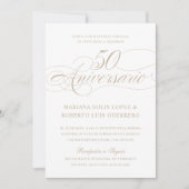 Invitation Langue espagnole 50e anniversaire de mariage Weddi (Devant)