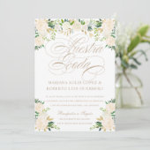 Invitation Langue espagnole Nuestra Boda flores pintadas (Debout devant)