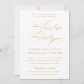 Invitation Langue espagnole Nuestra Boda Gold Mariage (Devant)