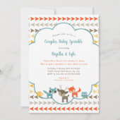 Invitation L'animal de région boisée couple le bébé arrosent (Devant)