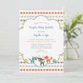 Invitation L'animal de région boisée couple le bébé arrosent (Debout devant)