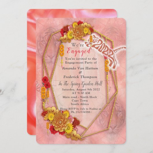 Invitation L'année du tigre (Devant / Derrière)