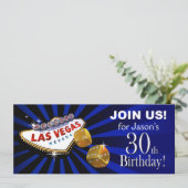 Invitation L'anniversaire 30 ans de Las Vegas Starburst bleu  (Debout devant)
