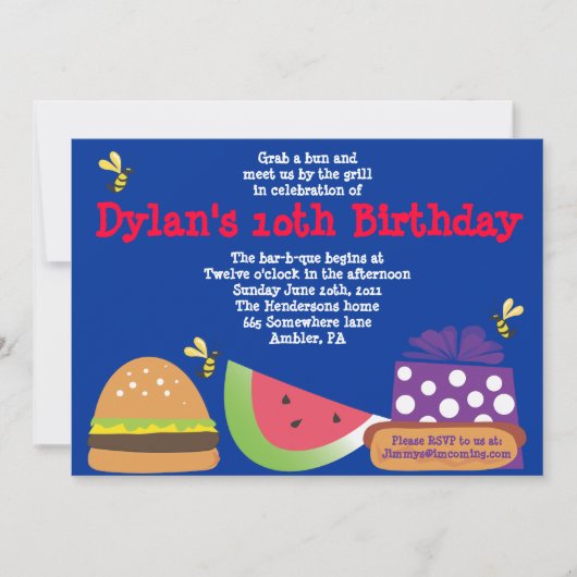 Invitation L'anniversaire de Barre-b-Que gaffent l'invitation (Devant)