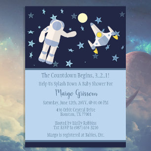 Invitation L'anniversaire de bébé dans l'espace commence