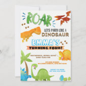 Invitation L'Anniversaire de enfant dinosaure de T-Rex Boy (Devant)