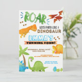 Invitation L'Anniversaire de enfant dinosaure de T-Rex Boy (Debout devant)