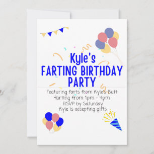 Invitation L'anniversaire de Kyle qui péte