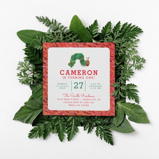 Invitation L'Anniversaire De La Caterpillar Très Affamé