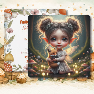 Invitation L'anniversaire de la petite fille fée et de la pet