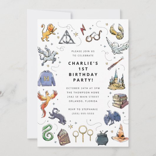 Invitation L'anniversaire de l'icône Harry Potter (Devant)