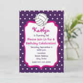 Invitation L'anniversaire de volleyball de filles invitent le (Debout devant)