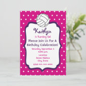 Invitation L'anniversaire de volleyball de filles invitent le (Debout devant)