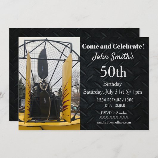 Invitation L'anniversaire des hommes de pêche de glace de (Devant / Derrière)