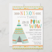 Invitation L'Anniversaire des Indiens Tipi (Devant)